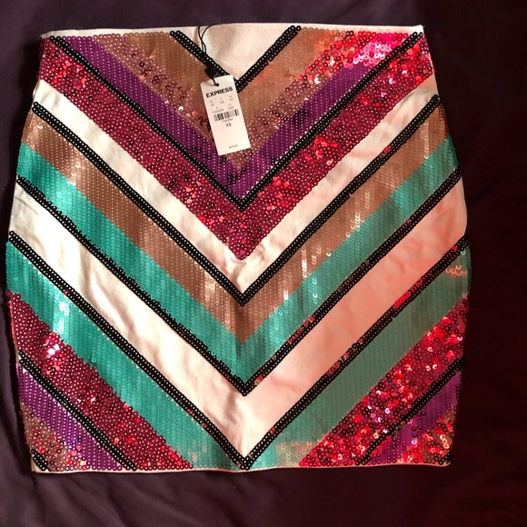 Express high-waisted sequin skirt - Picture 2 of 2